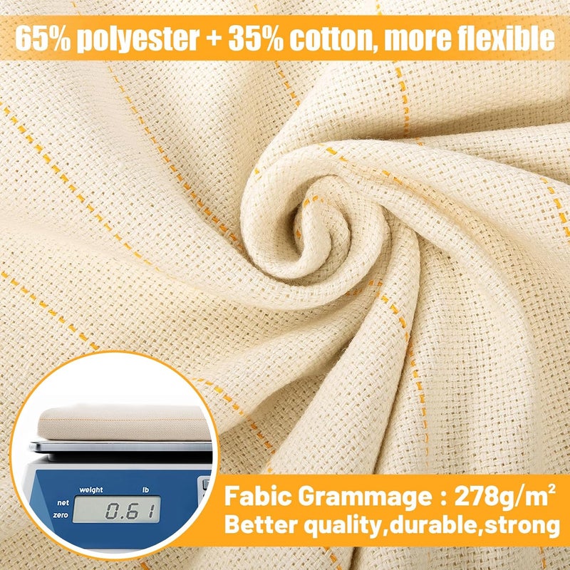 Biubee 85" × 79" Large Overlocking Tufting Cloth with Marked Lines- Primary Monk's Cloth Punch Needle Fabric for DIY Rug-Punch Tufting Gun - Image 4